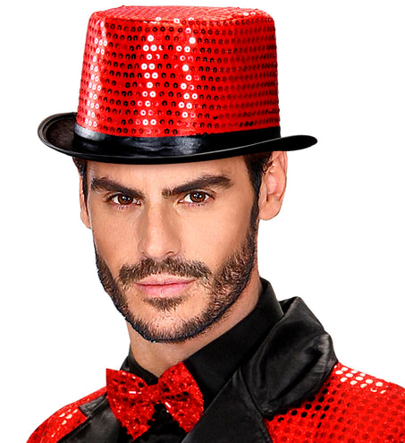 Widmann SRL hoge hoed pailletten rood