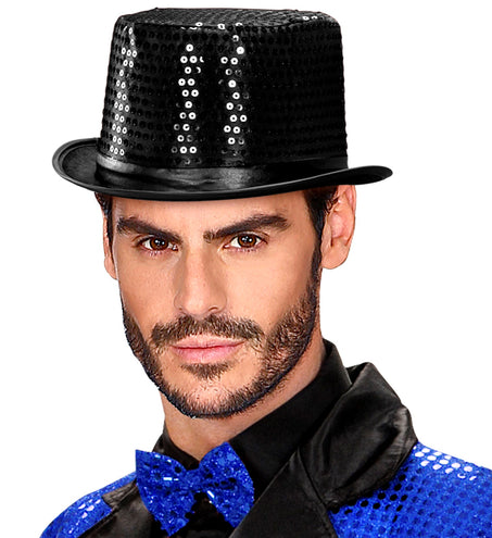 Widmann SRL hoge hoed pailletten zwart