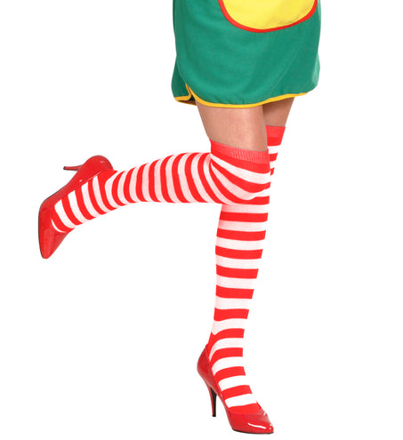 Widmann SRL Hoge kousen rood wit gestreept pipi