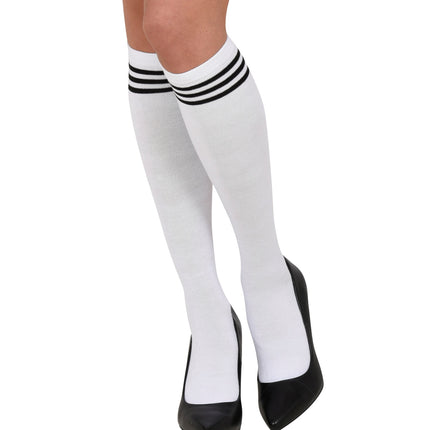 Widmann SRL Hoge kousen wit met zwarte streep