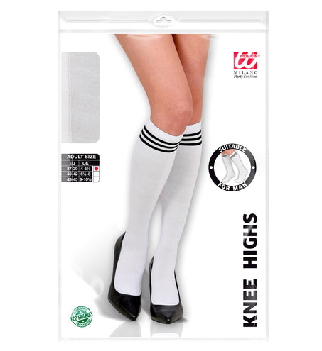 Widmann SRL Hoge kousen wit met zwarte streep