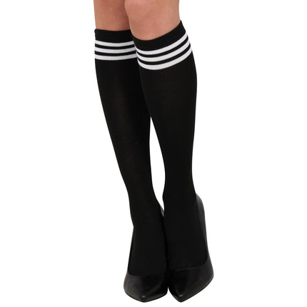 Widmann SRL Hoge kousen zwart met witte streep