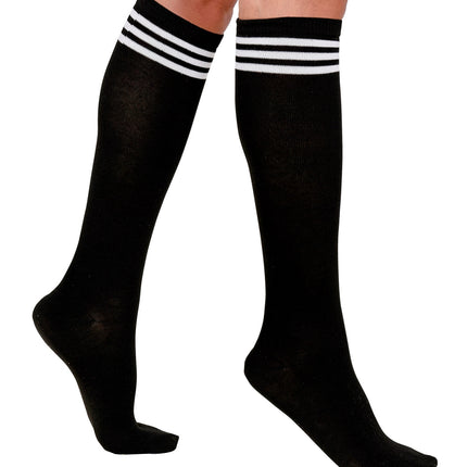 Widmann SRL Hoge kousen zwart met witte streep