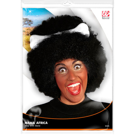 Widmann SRL Holbewoner Jungle pruik met bot