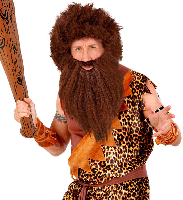 Widmann SRL Holbewoner pruik met baard bruin