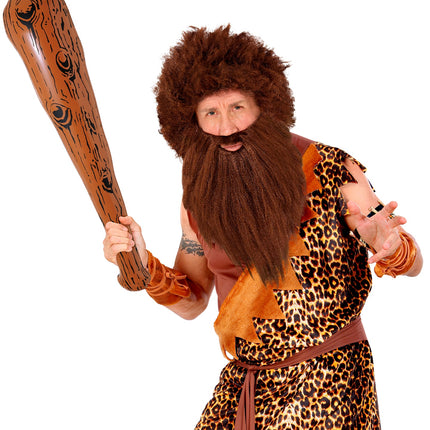 Widmann SRL Holbewoner pruik met baard bruin