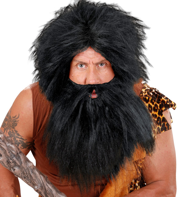 Widmann SRL Holbewoner pruik of piratenpruik Barba zwart