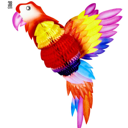 Widmann SRL Honingraat papegaai decoratie van papier