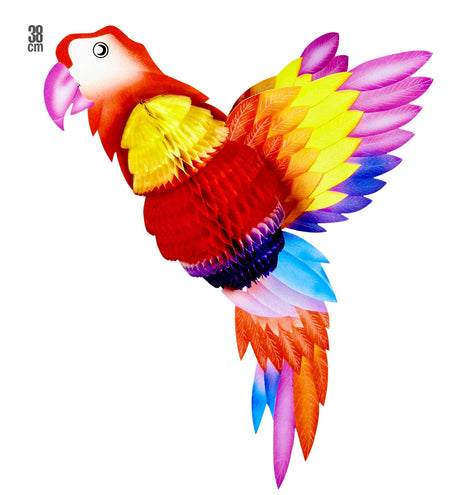 Widmann SRL Honingraat papegaai decoratie van papier