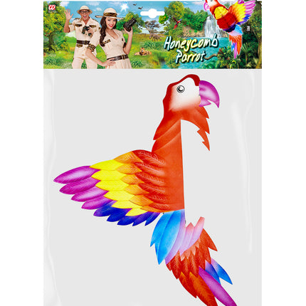 Widmann SRL Honingraat papegaai decoratie van papier