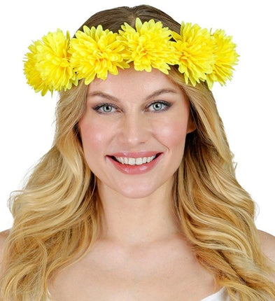Widmann SRL Hoofdband bloemen geel Luuk