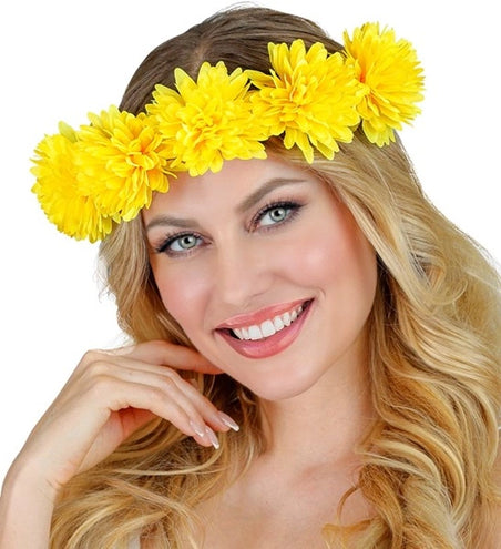 Widmann SRL Hoofdband bloemen geel Luuk