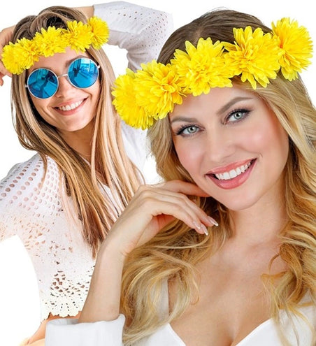 Widmann SRL Hoofdband bloemen geel Luuk