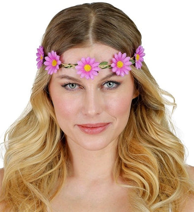 Widmann SRL Hoofdband bloemen paars Julia