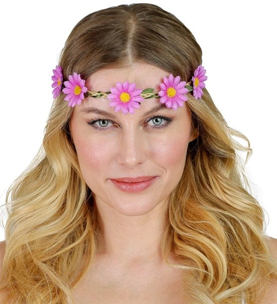 Widmann SRL Hoofdband bloemen paars Julia