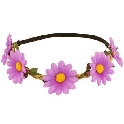 Widmann SRL Hoofdband bloemen paars Julia