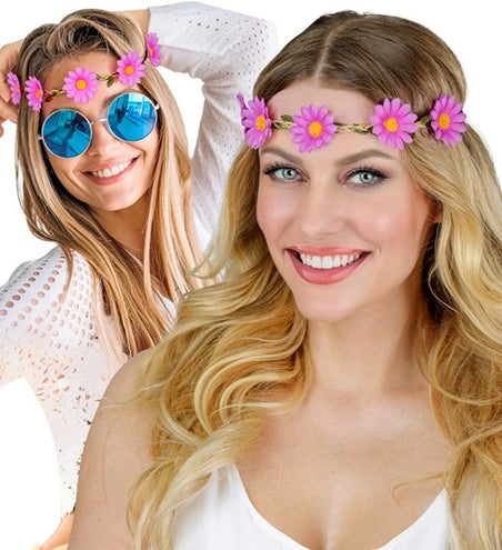 Widmann SRL Hoofdband bloemen paars Julia