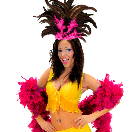 Widmann SRL Hoofdband Copa Cabana veren Zwart roze