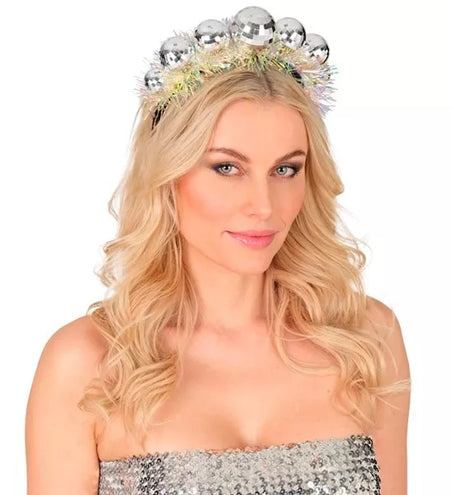 Widmann SRL Hoofdband disco ballen met sliertje Sophie