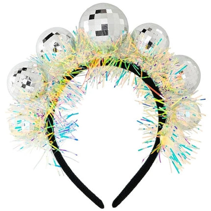 Widmann SRL Hoofdband disco ballen met sliertje Sophie