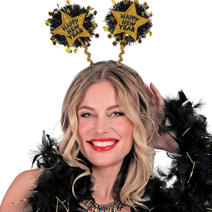 Widmann SRL Hoofdband Happy New Year goud