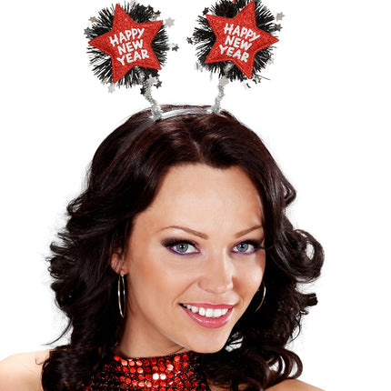 Widmann SRL Hoofdband Happy New Year rood