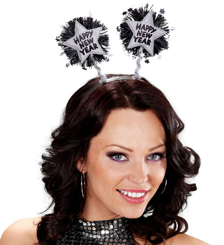 Widmann SRL Hoofdband Happy New Year zilver