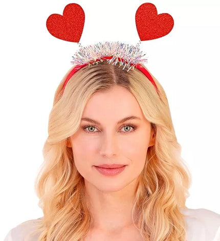 Widmann SRL Hoofdband hartjes glitter Roos