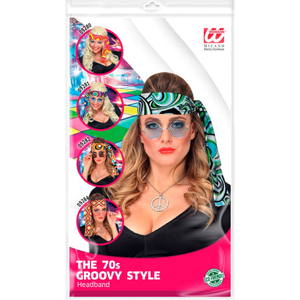 Widmann SRL Hoofdband hippie blauw groen