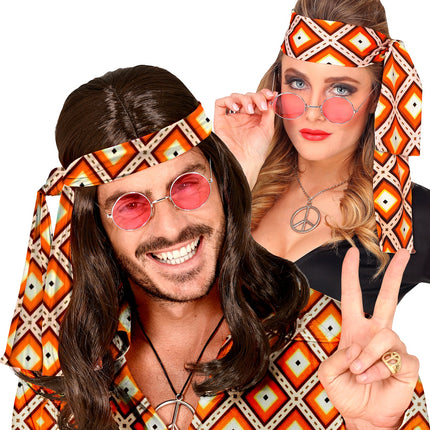 Widmann SRL Hoofdband hippie Groovy stijl