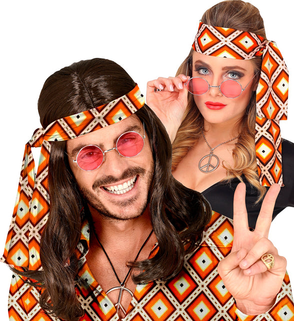 Widmann SRL Hoofdband hippie Groovy stijl