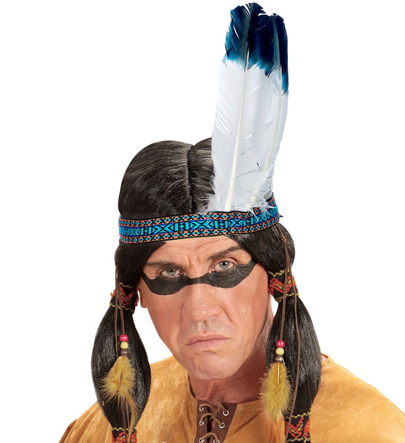 Widmann SRL Hoofdband Indiaan  met 2 veren