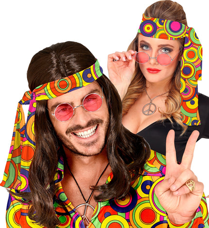 Widmann SRL Hoofdband jaren 70 groovy cirkels