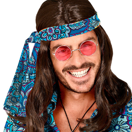 Widmann SRL Hoofdband jaren 70 mandala blauw