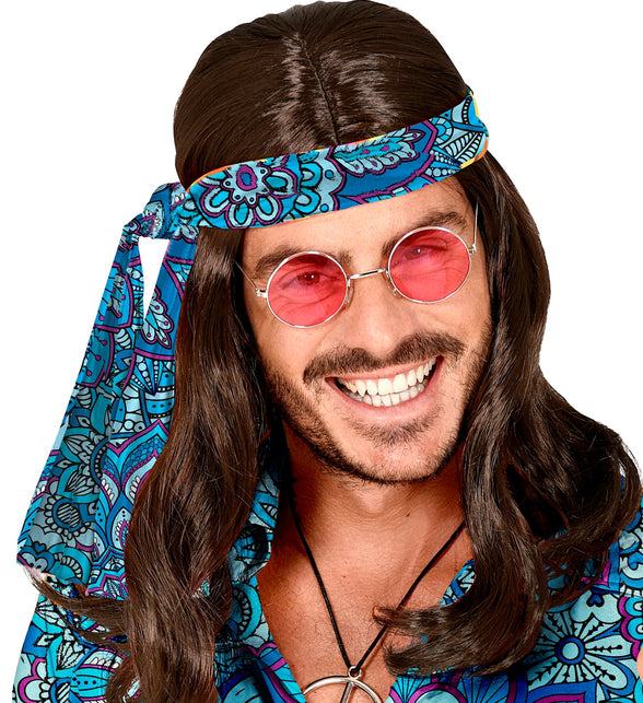 Widmann SRL Hoofdband jaren 70 mandala blauw