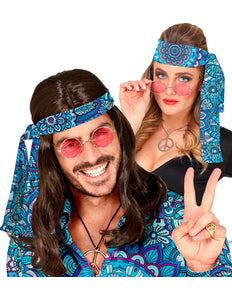 Widmann SRL Hoofdband jaren 70 mandala blauw