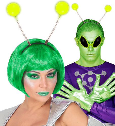 Widmann SRL Hoofdband met antennes glow in the dark