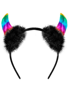 Widmann SRL Hoofdband pailletten hoorntjes Evi regenboog