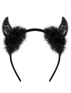 Widmann SRL Hoofdband pailletten hoorntjes Evi zwart