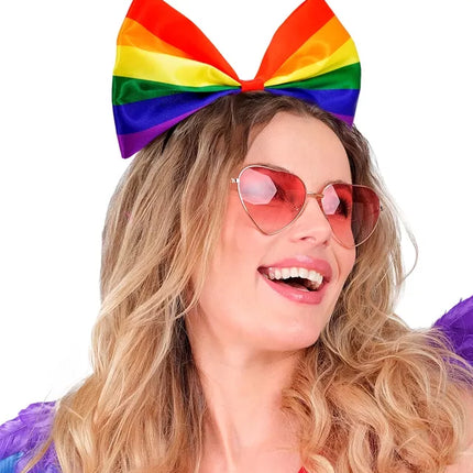 Widmann SRL Hoofdband strik regenboog Anouk