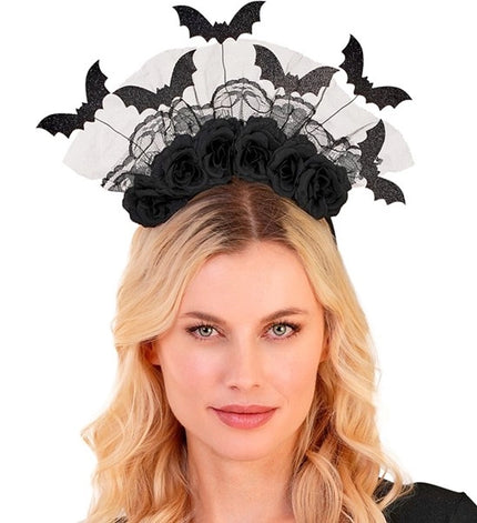 Widmann SRL Hoofdband vleermuizen en zwarte rozen Mees