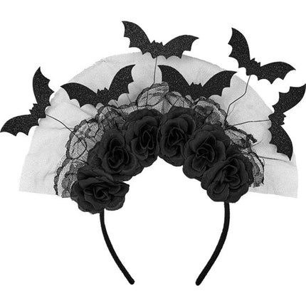 Widmann SRL Hoofdband vleermuizen en zwarte rozen Mees