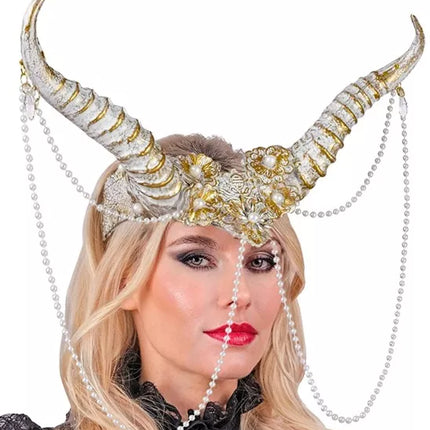 Widmann SRL Hoofdbedekking hoorns wit Guus