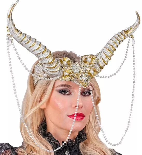 Widmann SRL Hoofdbedekking hoorns wit Guus