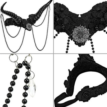 Widmann SRL Hoofdbedekking hoorns zwart Sara