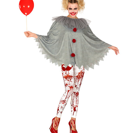 Widmann SRL Horror clown poncho volwassenen