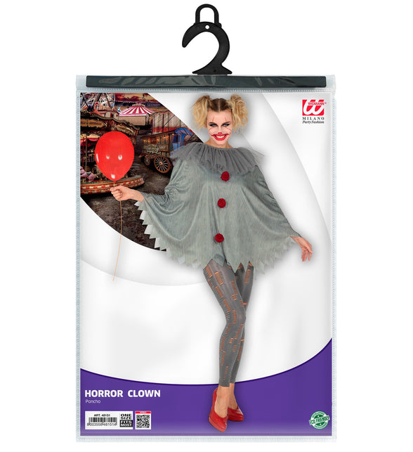 Widmann SRL Horror clown poncho volwassenen