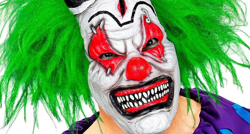 Widmann SRL Horror clownsmasker clown groen haar