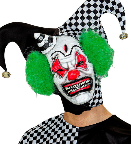 Widmann SRL Horror clownsmasker clown groen haar