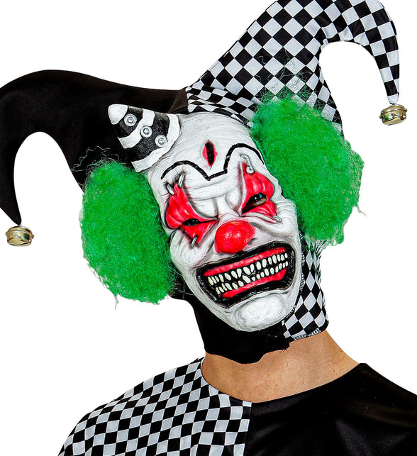 Widmann SRL Horror clownsmasker clown groen haar